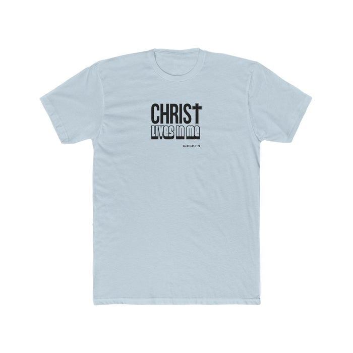 Christ Lives in Me Men's Cotton Crew Tee