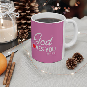 God Loves You White Ceramic Mug