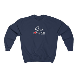 God Loves You Women Unisex Heavy Blend™ Crewneck Sweatshirt