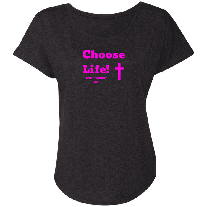 Choose Life 2.0 Ladies Triblend Dolman