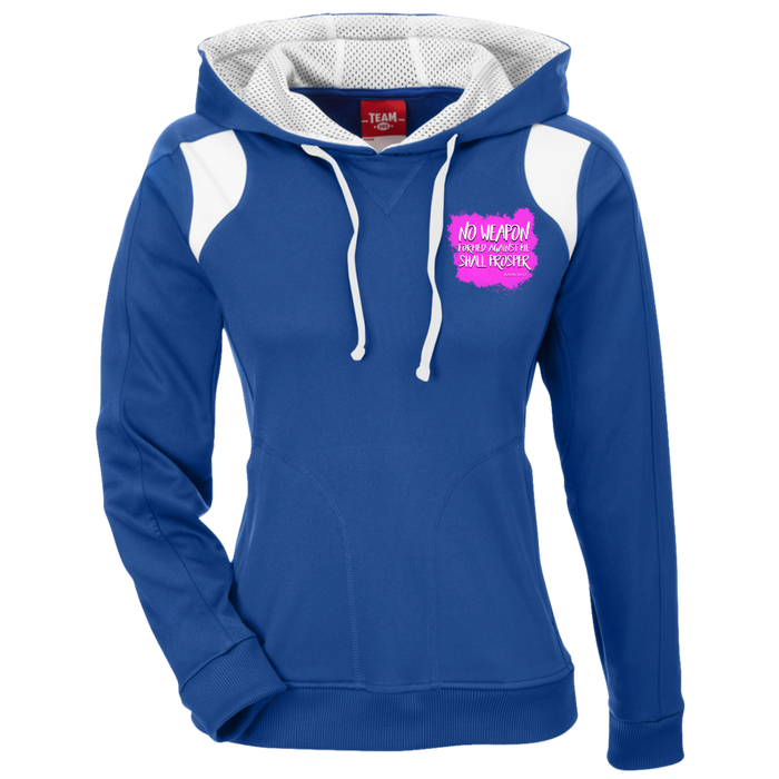 No Weapon Formed Against Me Shall Prosper Women’s Colorblock Poly Hoodie