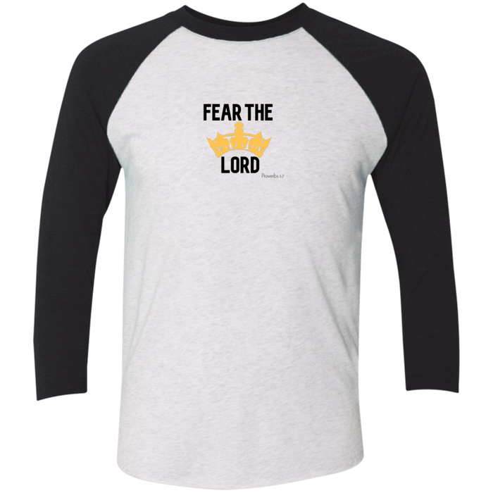 Fear the Lord Tri-Blend 3/4 Sleeve Baseball Raglan T-Shirt